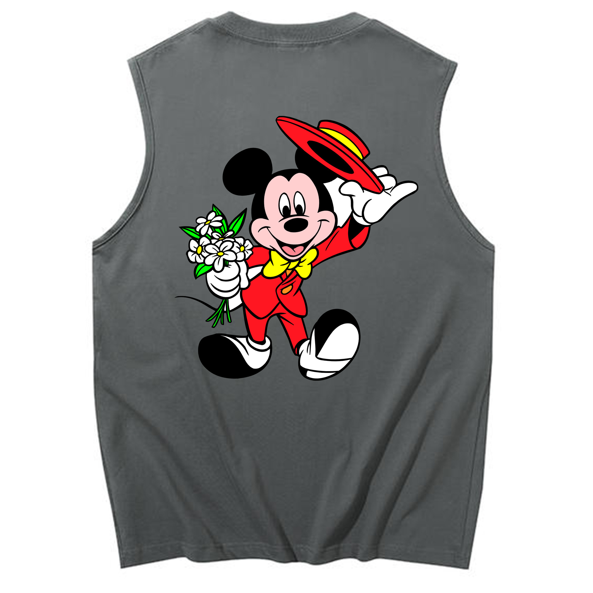 ミッキーマウス Mickey Mouse コットン100％タンクトップ（背面プリント）